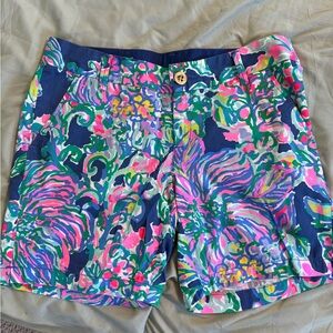 Lilly Pulitzer Navy Floral Tropical Print Shorts The Jayne Short